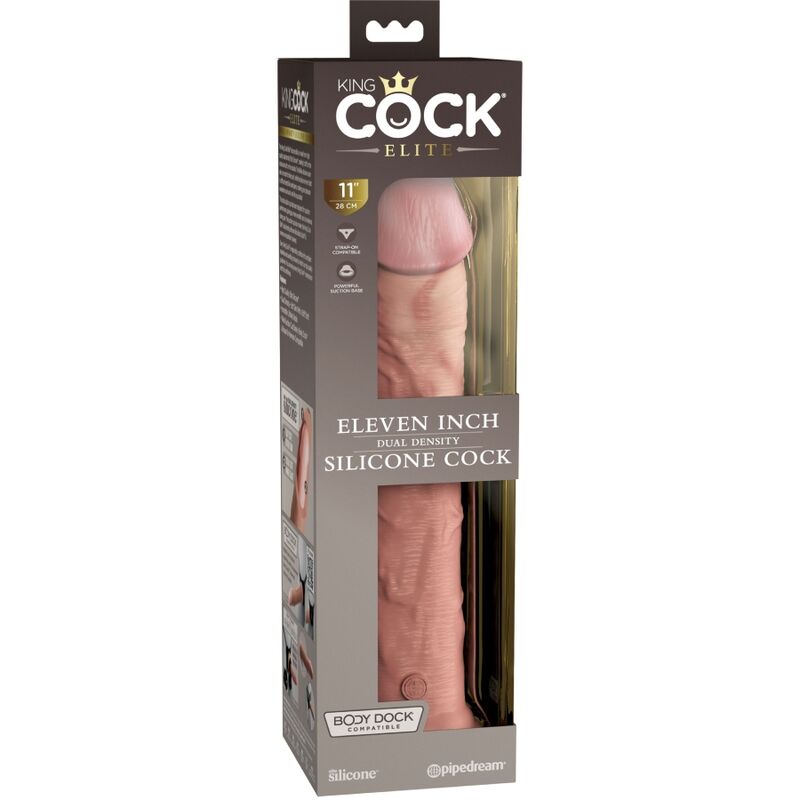 Dildo, King Cock - Elite Realistic Silicone, Silicon cu Densitate Dubla, 28 CM