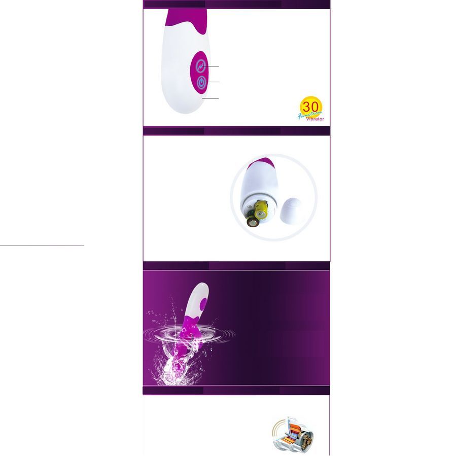 Vibrator, Pretty Love - Flirtation Snappy, 30 Moduri de Vibratie, 20 CM x 3,5 CM / Lila si Alb