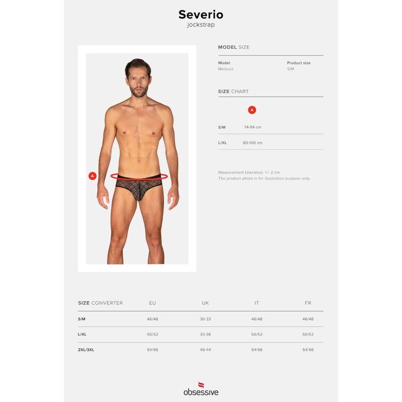 Chilot Tanga, Obsessive - Severio, Bretele Ajustabile, Negru One Size