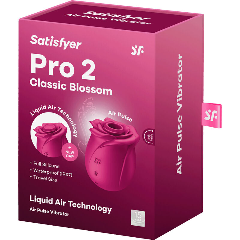 Vibrator cu Unde de Presiune, Satisfyer - Pro 2 Classic, Tehnologie Liquid Air, Blossom