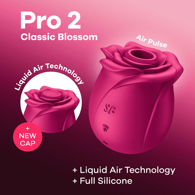 Vibrator cu Unde de Presiune, Satisfyer - Pro 2 Classic, Tehnologie Liquid Air, Blossom