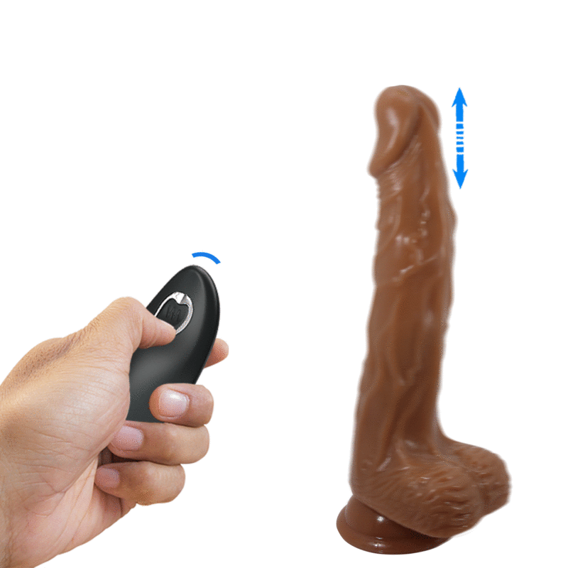 Vibrator Realistic, Baile - Bodach, Cu Telecomanda si Ventuza, Maro