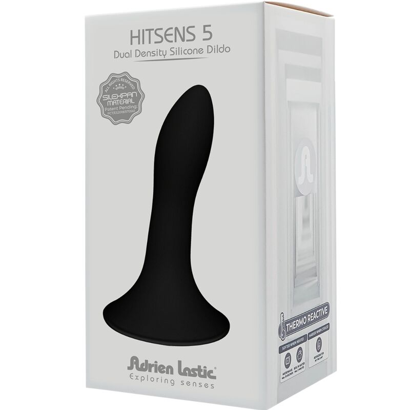 Dildo, Adrien Lastic - Hitsens 5, Silicon Termo-Reactiv, Negru 12.9 CM
