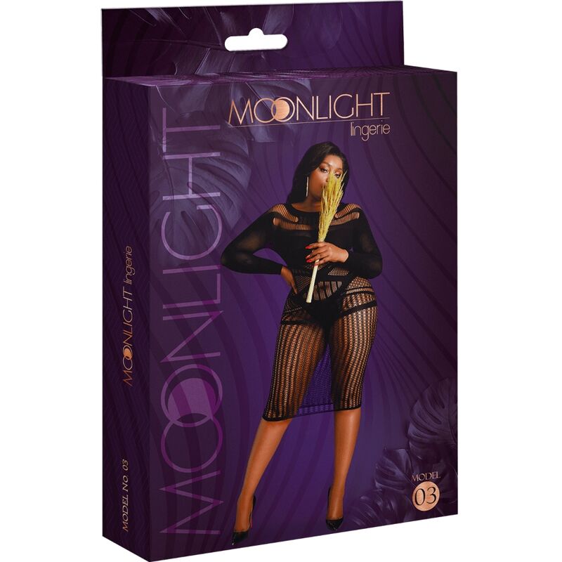 Rochie, Moonlight - Model 3, Plasa Tentanta, Plus Size Negru