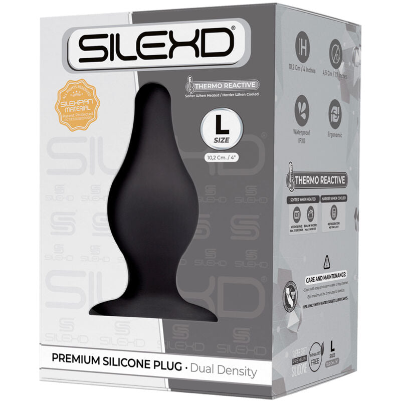 Plug Anal, Silexd - Model 2, Silicon Silexpan Termoreactiv, Marime L Negru