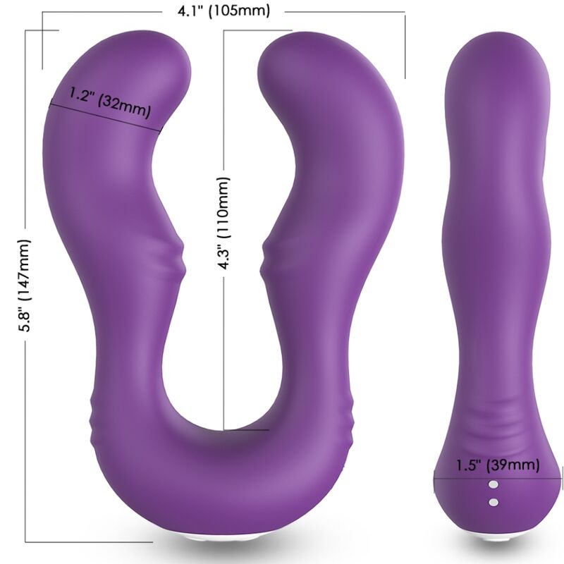 Vibrator Dublu cu Telecomanda, Armony - Seraph, 2x9 Moduri de Vibratie, Mov
