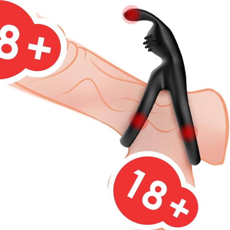 Inel pentru Penis, Armony - Tensy, Dublu Rabbit, Negru