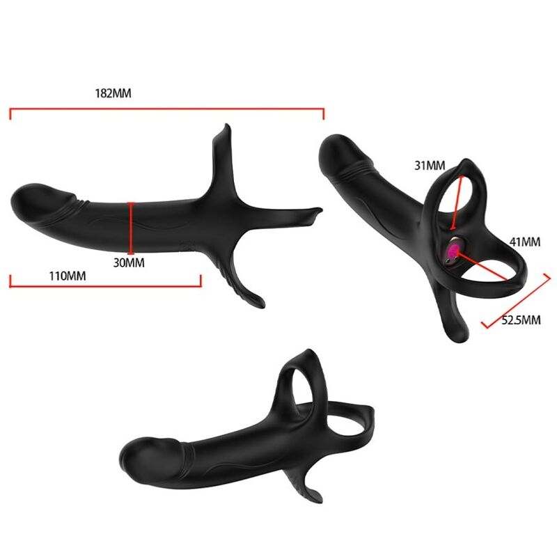 Inel pentru Penis, Armony, Vibrator cu Telecomanda, Negru