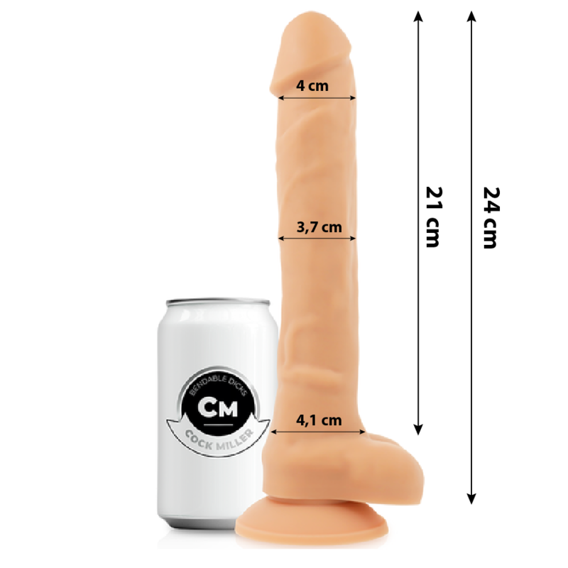 Dildo, Cock Miller - Cocksil, Silicon Dubla Densitate Articulabil, 24 CM