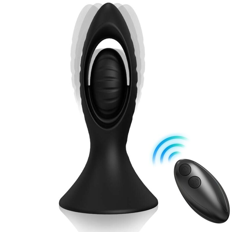 Vibrator si Anal Plug, Armony, 9 Moduri de Vibratie, Silicon Negru