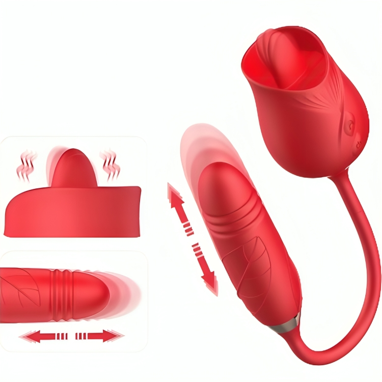 Vibrator, Armony - Delight Flower, 10 Moduri de Suctiune si Penetrare, Rosu