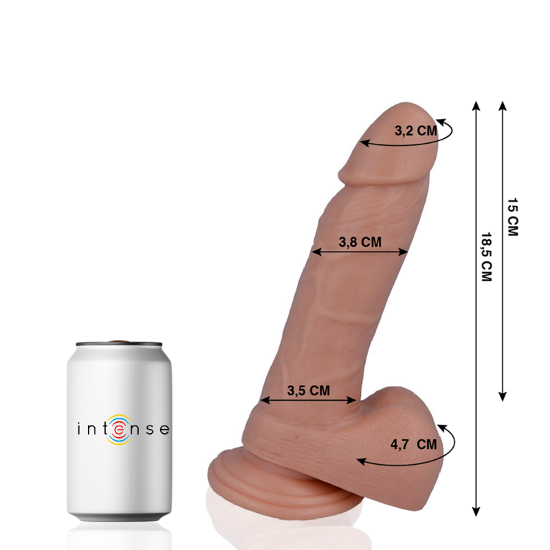 Dildo, Mr Intense - 14 Realistic Cock, cu Ventuza Puternica, 18,5 x 3,8 CM