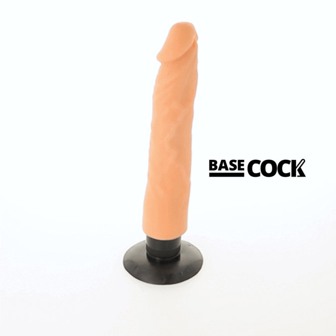 Vibrator Realistic, Basecock - 2-1, Baza cu Ventuza Detasabila, Nud 20 x 4 CM