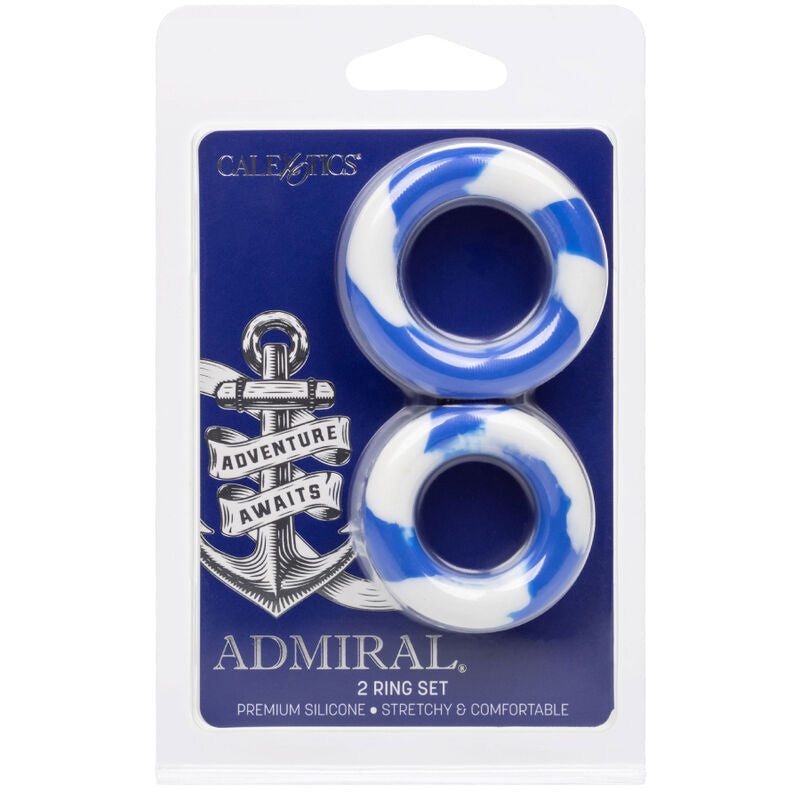 Set Inele pentru Penis, CalExotics - Admiral 2, Silicon Sigur pentru Corp, Diametre 4,5 CM si 5 CM