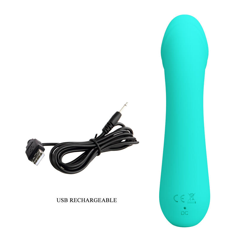Vibrator Punctul G, Pretty Love - Cetus, Reincarcabil, Verde Aqua