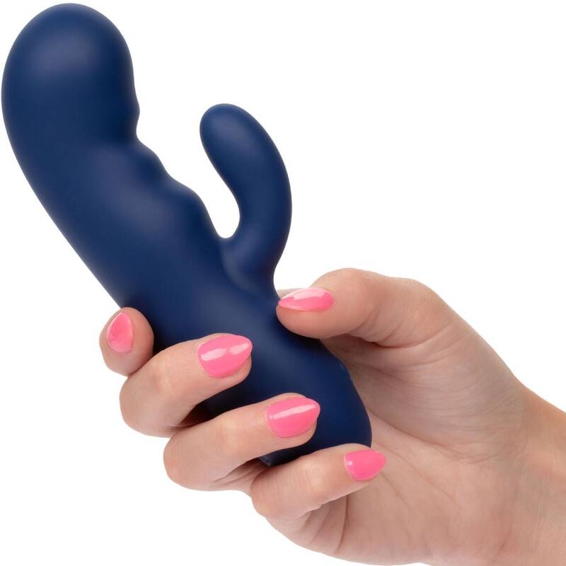 Vibrator Punctul G, CalExotics - Cashmere Silk Duo, Motor Dublu, Albastru