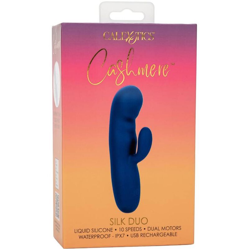 Vibrator Punctul G, CalExotics - Cashmere Silk Duo, Motor Dublu, Albastru