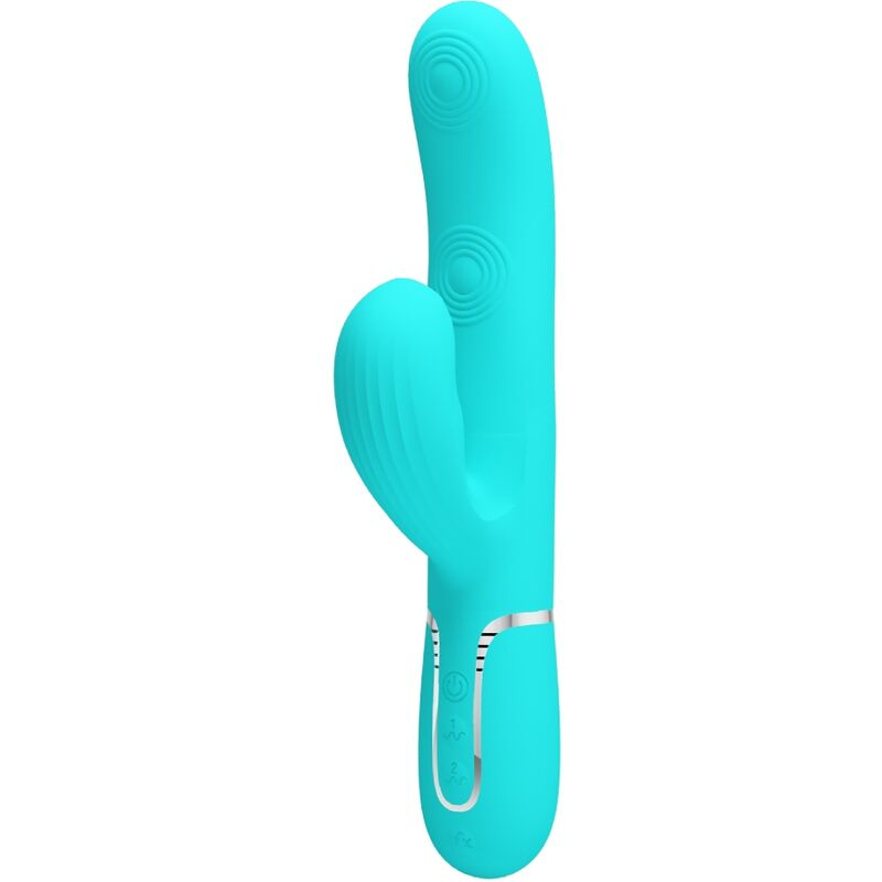 Vibrator G-Spot Rabbit, Pretty Love - Perlita, Multifunctional 3 in 1, Turcoaz
