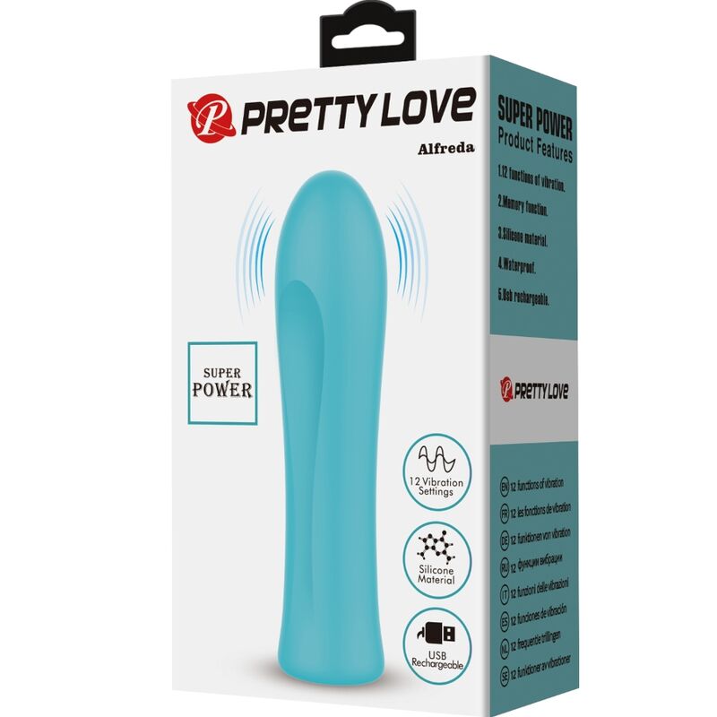 Vibrator, Pretty Love - Alfreda Super Power, 12 Functii de Vibratie, Verde Aqua