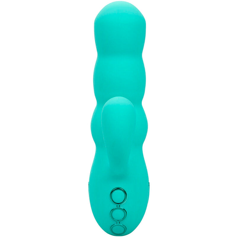 Vibrator Rabbit, CalExotics - California Dreaming Del Mar Diva, 10 Functii de Vibratii si 3 Viteze de Impingere, Aqua Green