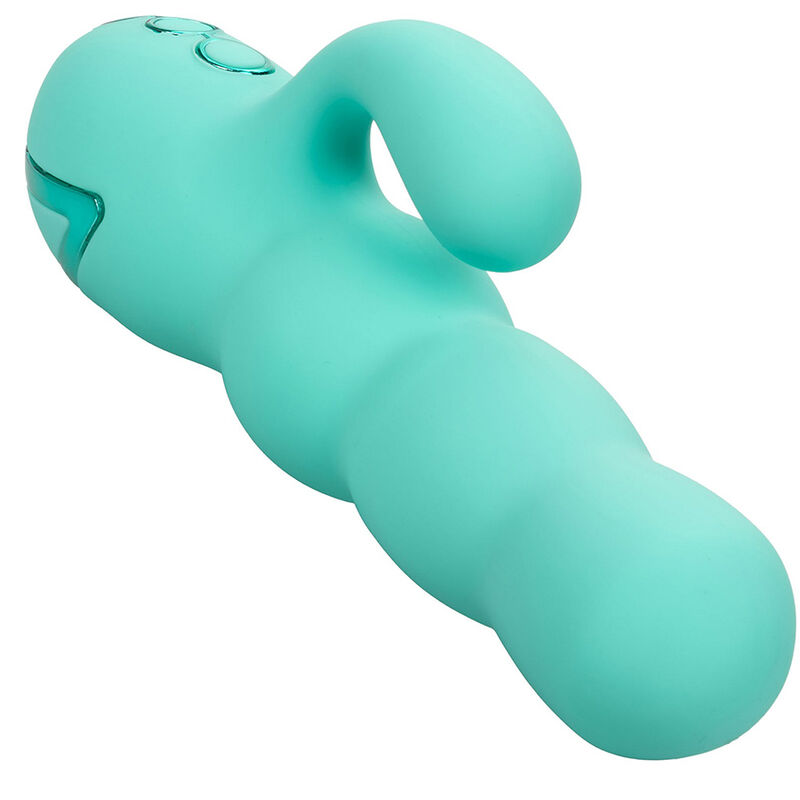 Vibrator Rabbit, CalExotics - California Dreaming Del Mar Diva, 10 Functii de Vibratii si 3 Viteze de Impingere, Aqua Green