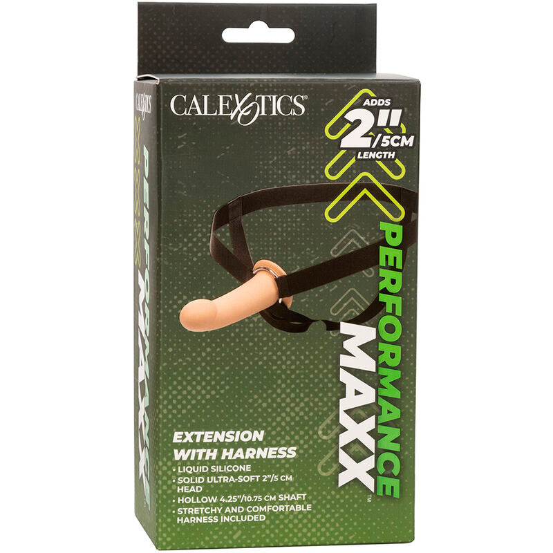 Extensie cu Harness, CalExotics - Performance Maxx, Silicon Lichid, Light Skin