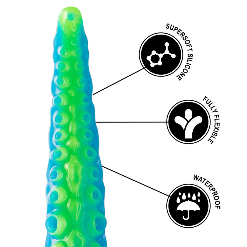 Dildo, Epic Cybersilicock - Scylla Fluorescent Thin Tentacle, Silicon, Small Size