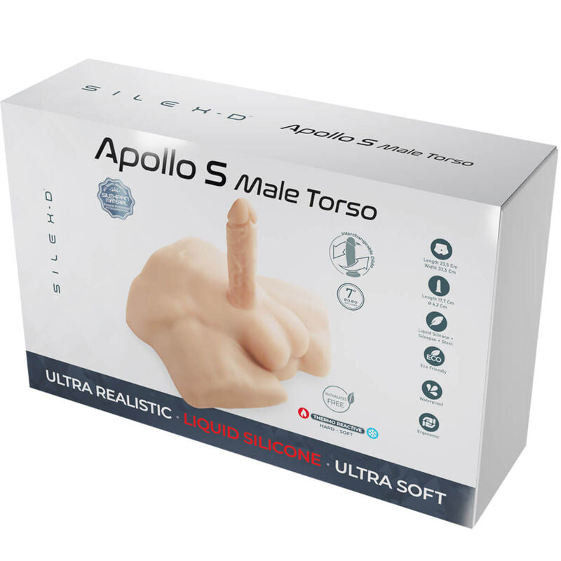 Sex Doll Masculin Realist, Silexd - Apollo S, Dildo Inclus si Interschimbabil, 23,5 x 33,5 x 9 CM