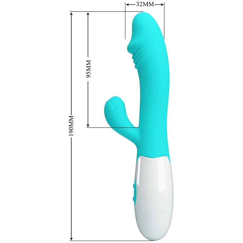 Vibrator G-Spot, Pretty Love - Snappy, Stimulator Dual Punct G si Clitoris, Turcuaz