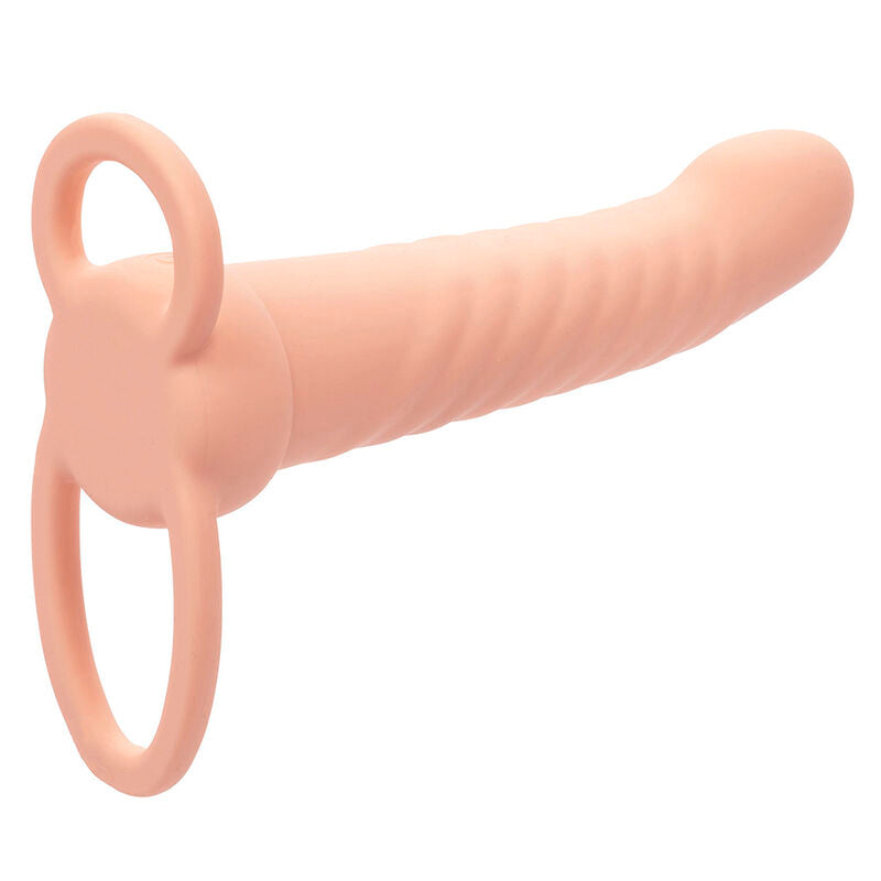 Strap On Dual, CalExotics - Maxx Ribbed Dual Penetrator, 10 Vibratii, Nud
