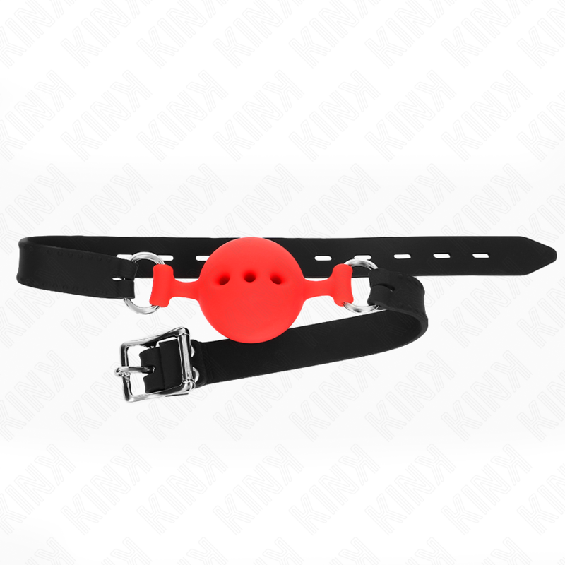 Gag Siliconic, Kink - Full Silicone, cu Minge 4.5 CM, M Rosu 55 x 2 CM Reglabil 35-51 CM