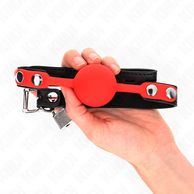 Gag cu Bila din Silicon, Kink, cu Lacat, 4 CM / 60 x 2 CM