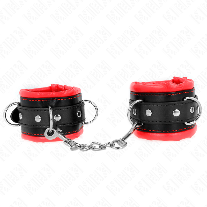 Catuse Erotice, Kink - Heavy Wrist Restraints, Captusite cu Blana Rosie Ajustabile, 20-30 CM x 6 CM