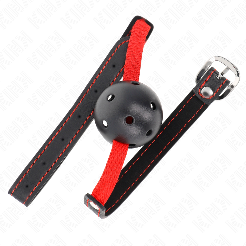 Calus BDSM, Kink - Hollow Hard Mouth, cu Curea Elastica, 4.5 CM / 56 x 1.5 CM