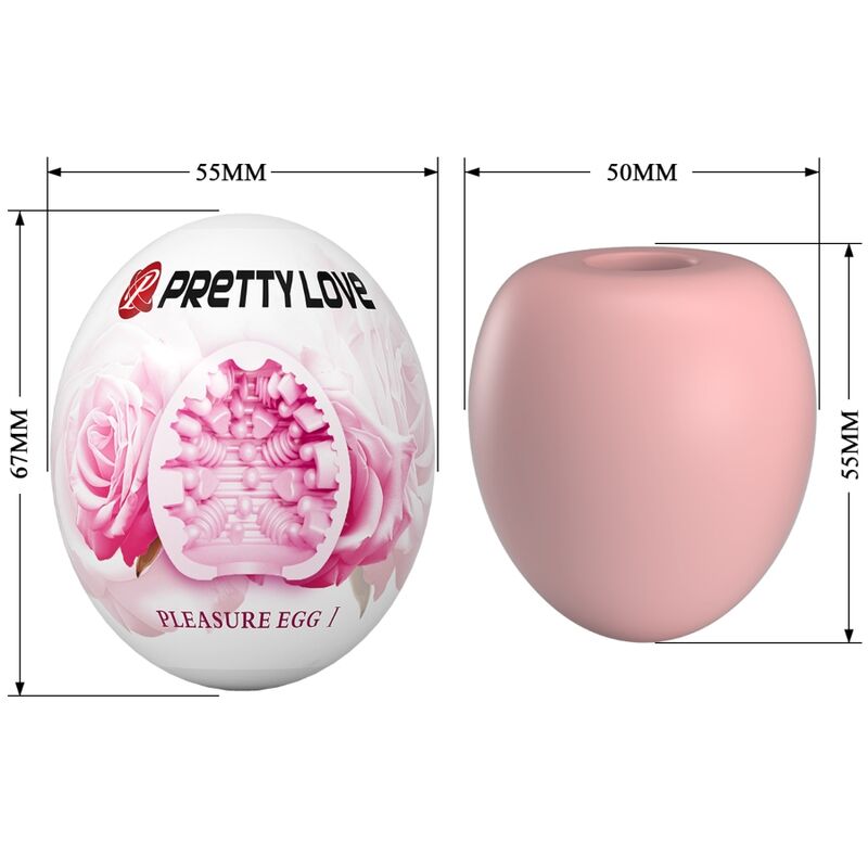 Masturbator Masculin, Pretty Love - BM-00900T90, Textura cu Nervuri, Egg Roz