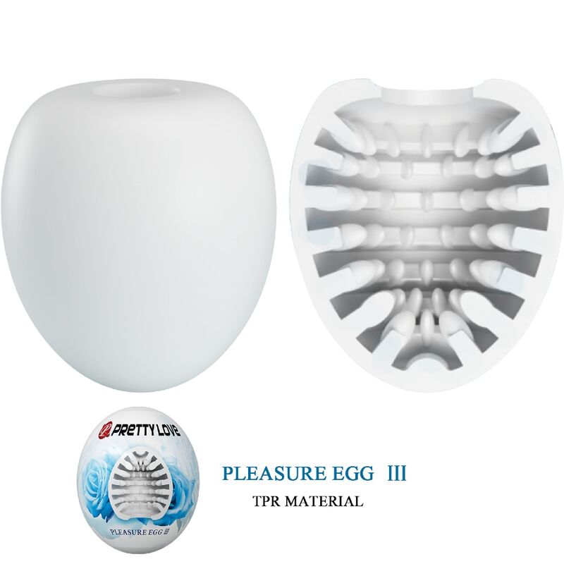 Masturbator pentru Barbati, Pretty Love - BM-00900T90-2, Textura cu Nervuri, Alb