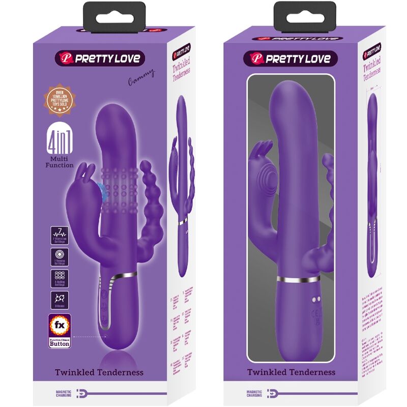 Vibrator Multifunctional, Pretty Love - Cammy Triple, 4 in 1, Mov