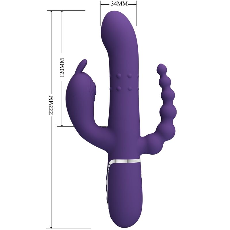 Vibrator Multifunctional, Pretty Love - Cammy Triple, 4 in 1, Mov
