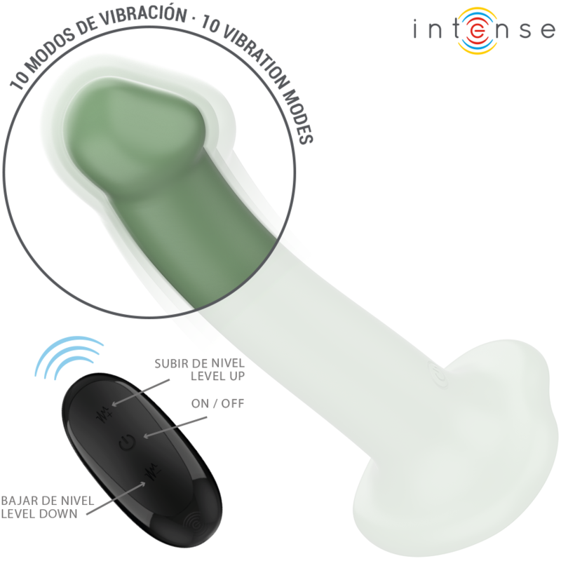 Vibrator, Intense - Becca, cu Ventuza si Telecomanda, Verde