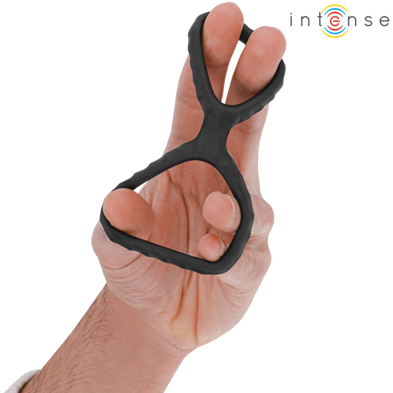 Inel Dublu pentru Penis, Intense - Dewey, Silicon Super Moale, Negru Model 2
