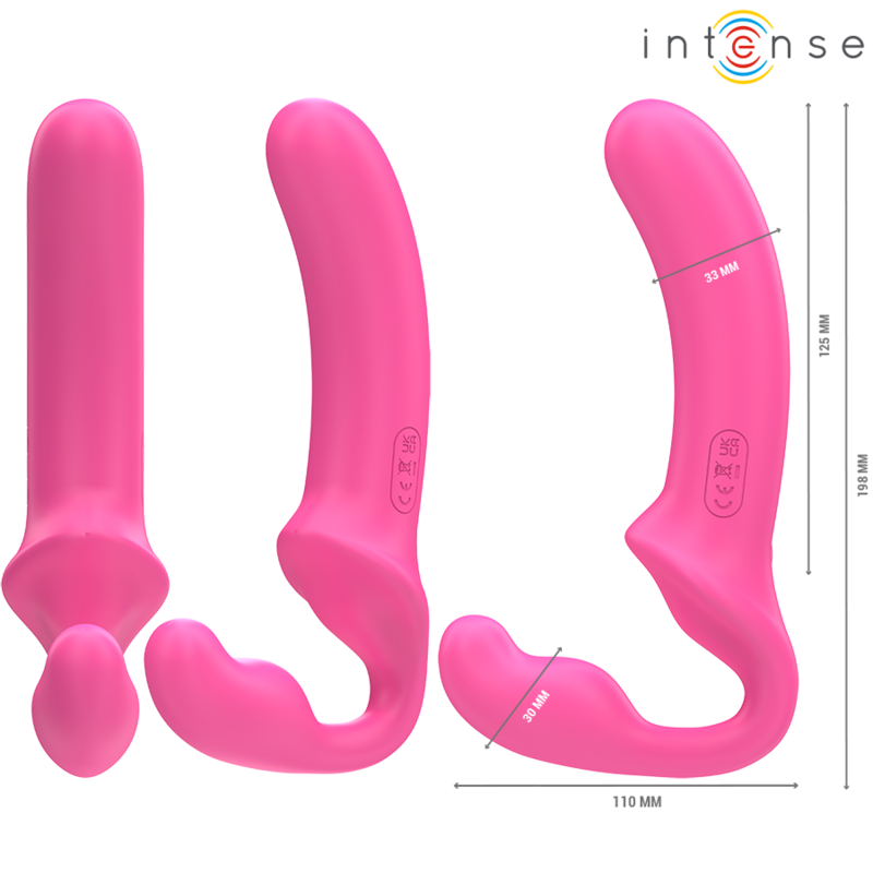 Vibrator Dublu, Intense - Amy, cu Telecomanda, 20 CM Roz
