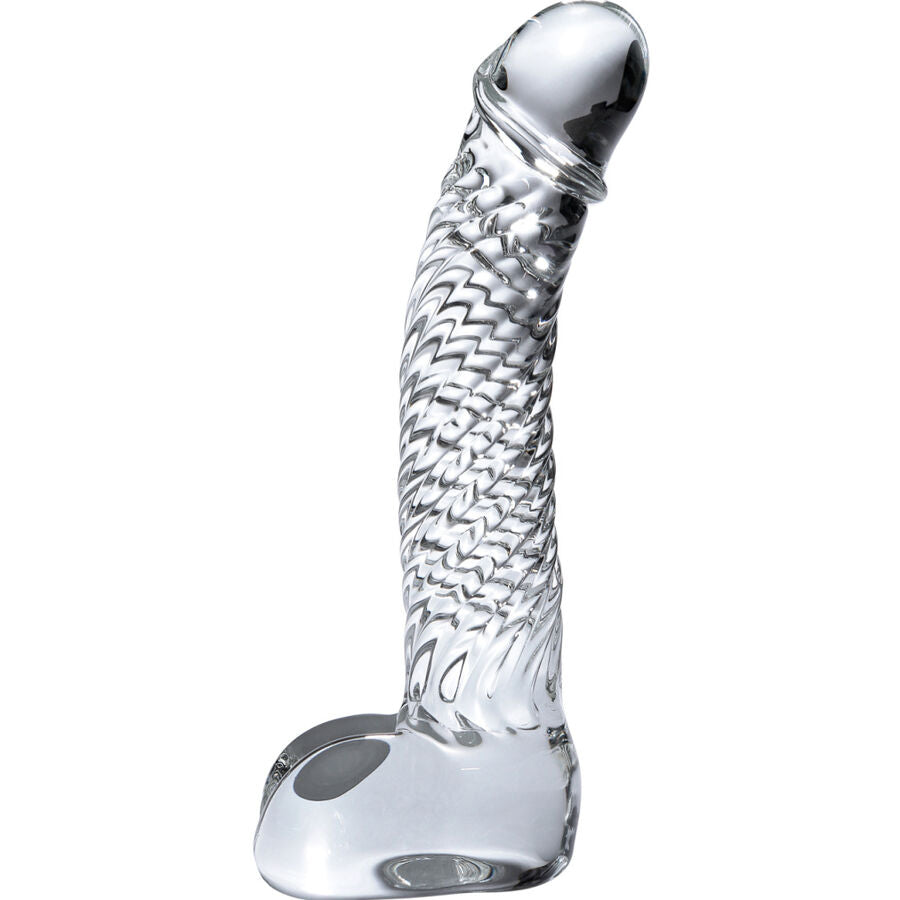 Dildo din Sticla, Icicles - N. 61, Curbat pentru Punctul G, 13 x 3 CM