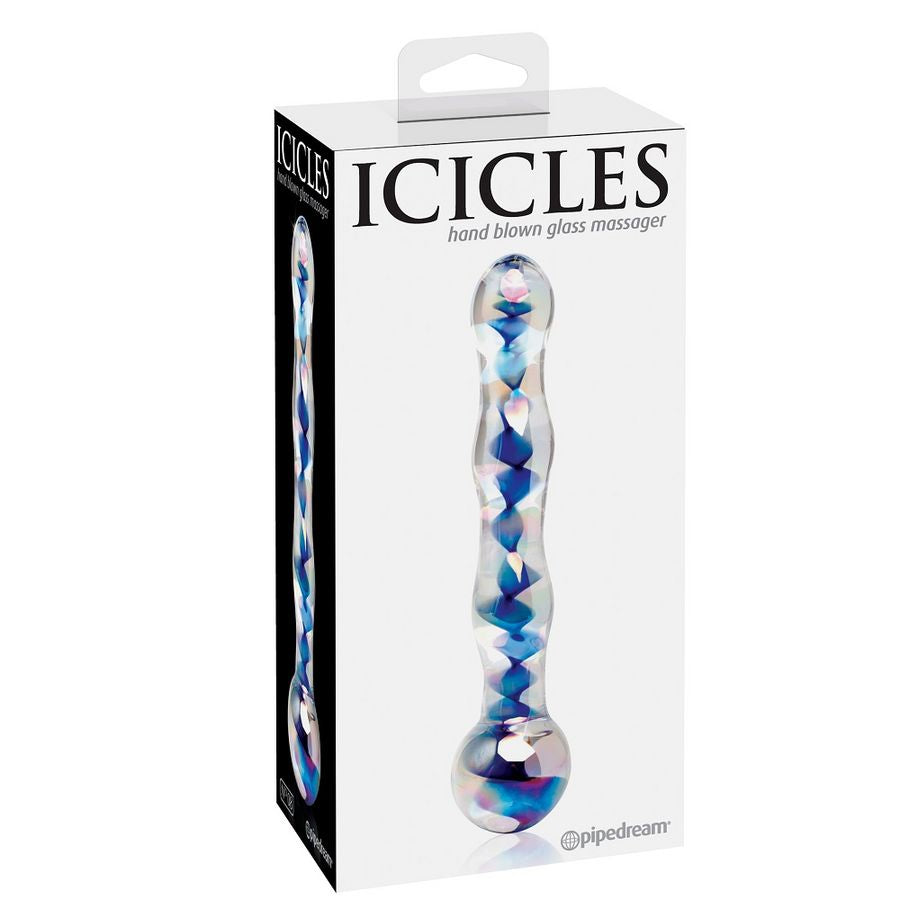 Dildo din Sticla, Icicles - N. 8, Sticla Suflata, 17,8 x 3,8 CM