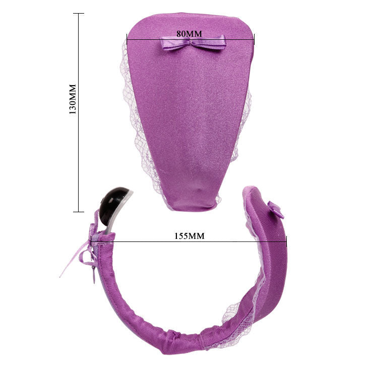 Lenjerie Tanga cu Vibrator, Baile, cu Telecomanda, Lila