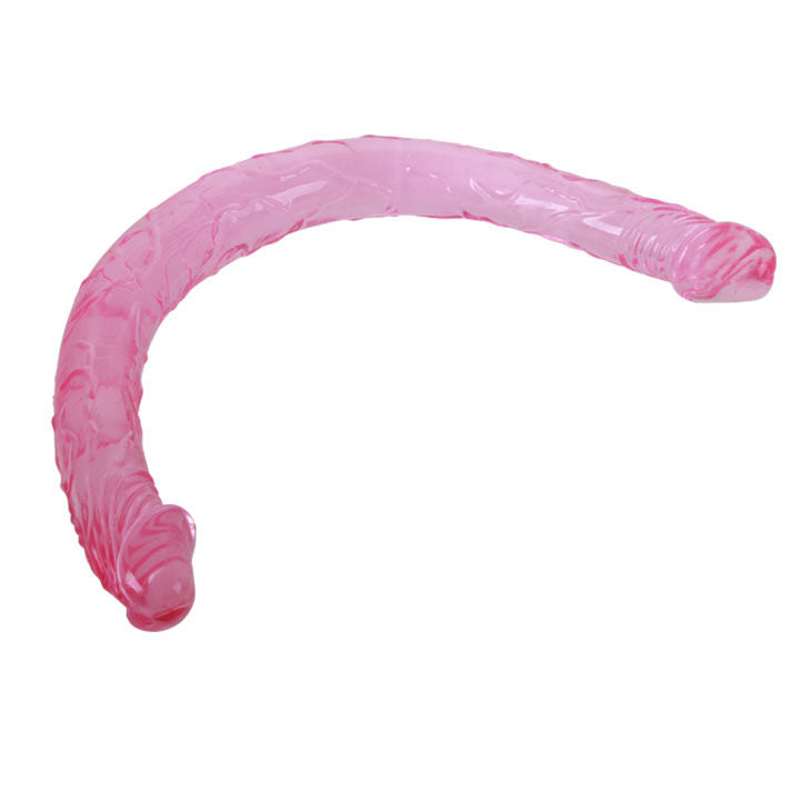Dildo Dublu, Baile - Roz Double Dong, Penetrare Dubla, 44.5 CM Roz