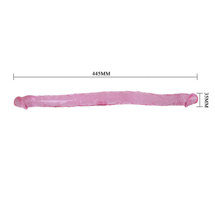 Dildo Dublu, Baile - Roz Double Dong, Penetrare Dubla, 44.5 CM Roz
