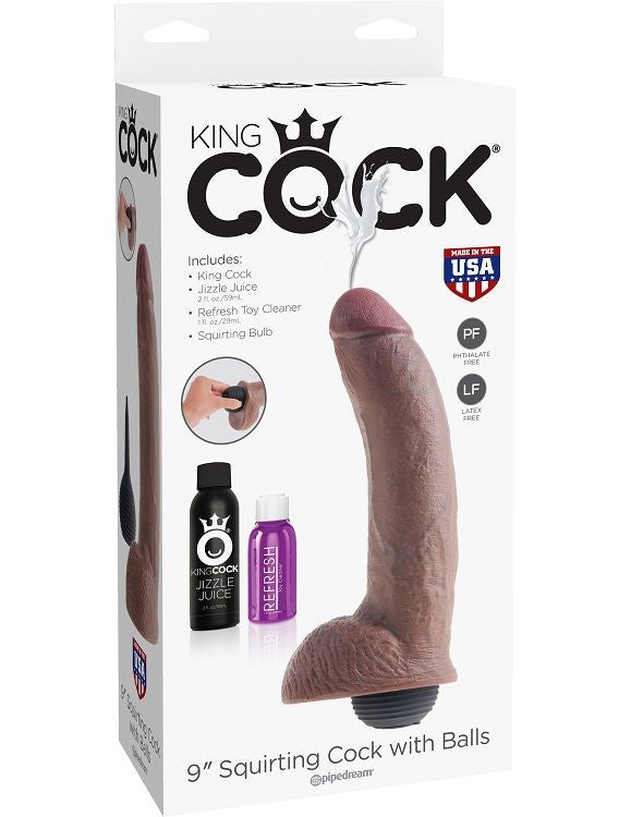 Dildo Realistic, King Cock - Squirter, Ejaculator, 22.86 CM / Maro