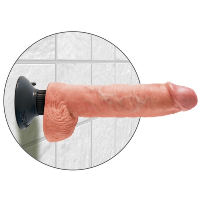 Dildo, King Cock - Vibrantor cu Testicule, 25.5 CM Negru