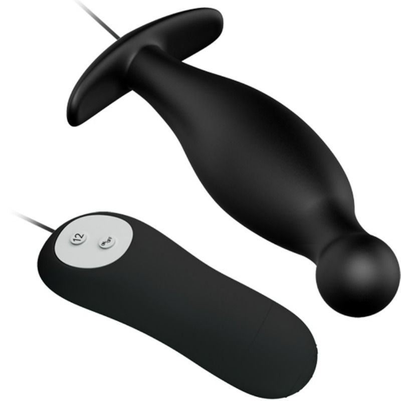 Plug Anal, Pretty Love, 12 Moduri de Vibratii cu Telecomanda, Negru