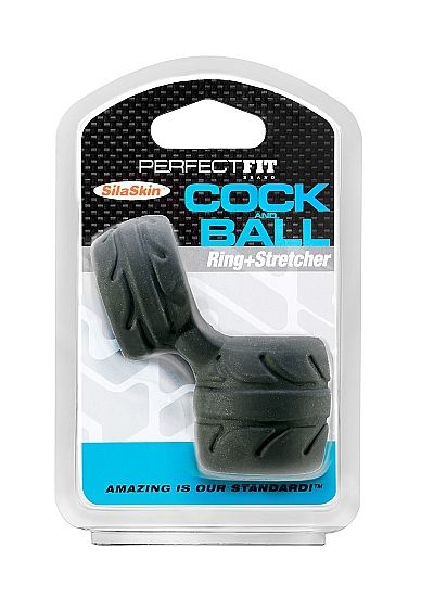 Inel pentru Penis si Testicule, Perfect Fit - Silaskin, Super Elastic si Restrictiv, Negru
